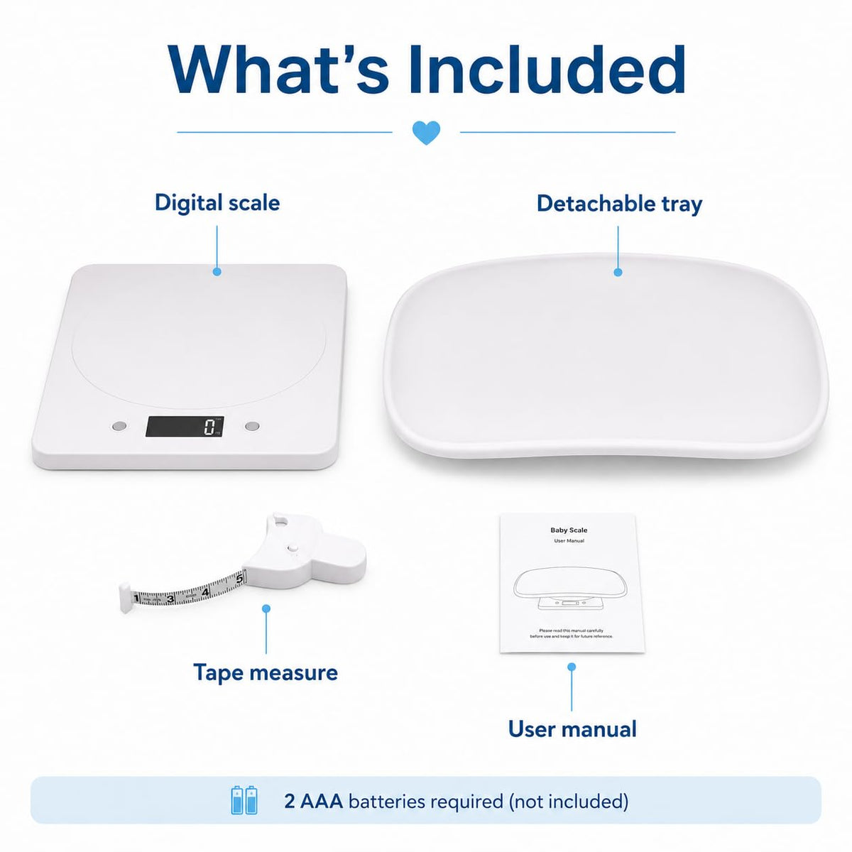 Digital Pet Scale with 1g Resolution and Tape Measure O150