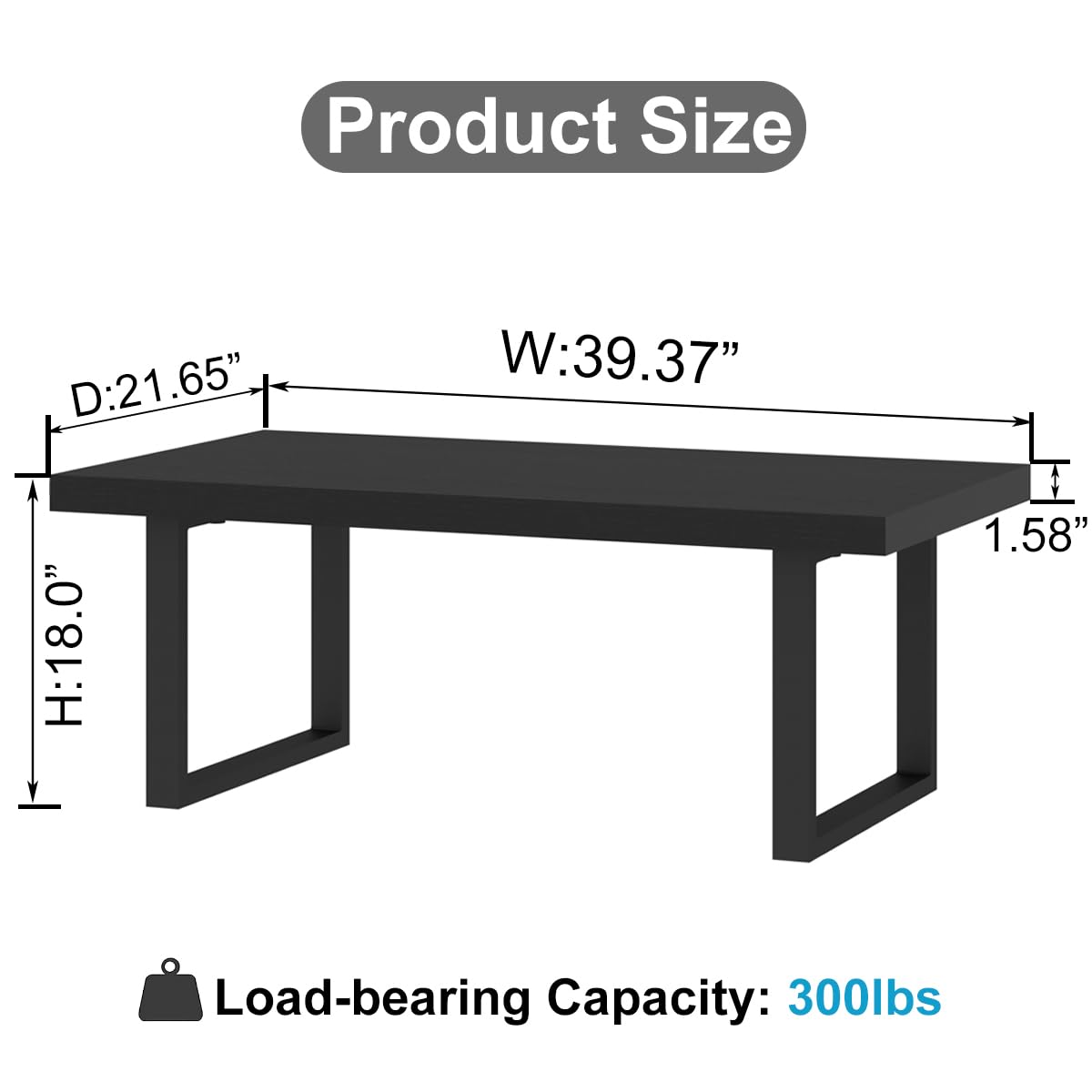 Black Wood Coffee Table Y87360