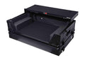 Black Flight Style Road Case with Laptop Shelf 2U Rack Space Wheels Z2252