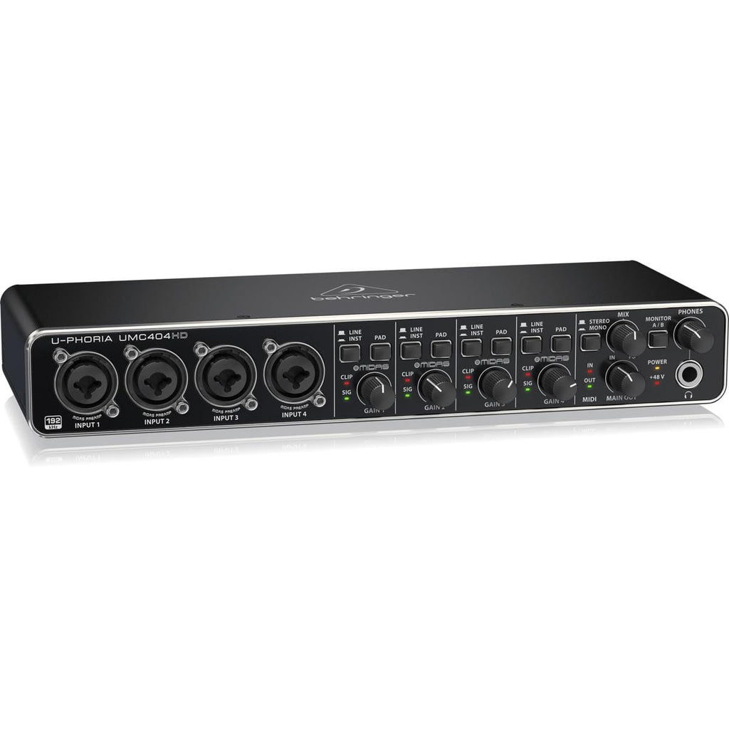 USB Audio/MIDI Interface with Mic Preamplifiers and 2x 25' XLR Cables W355535