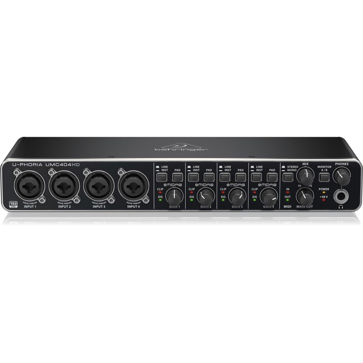 USB Audio/MIDI Interface with Mic Preamplifiers and 2x 25' XLR Cables W355535