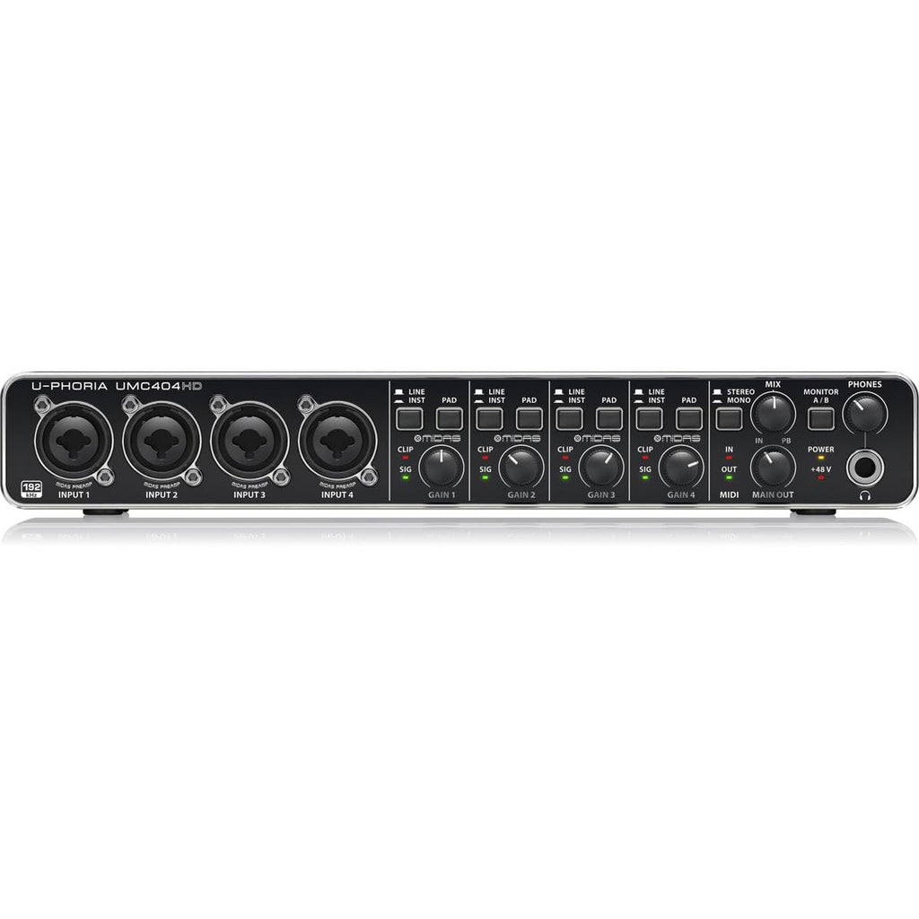 USB Audio/MIDI Interface with Mic Preamplifiers and 2x 25' XLR Cables W355535