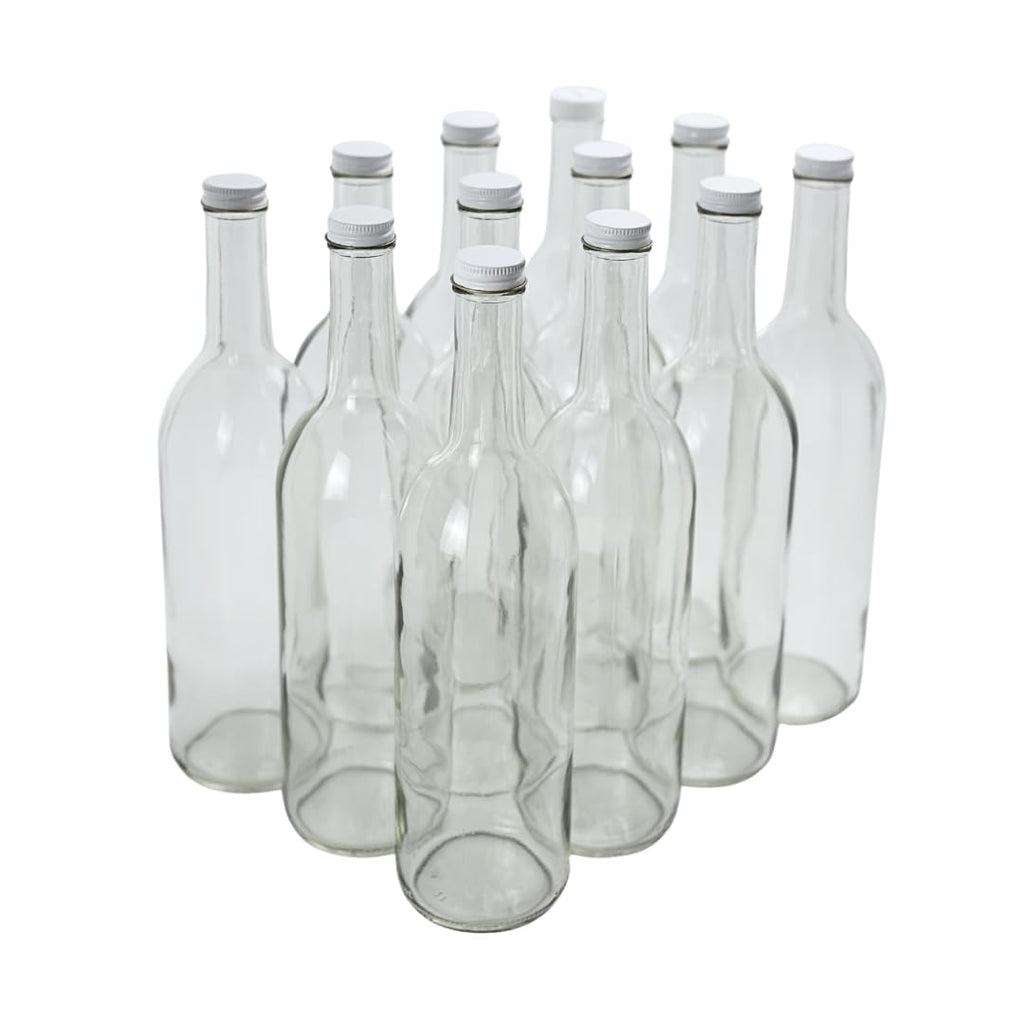750ml Clear Glass Bottles with Lids 12-Pack E120467