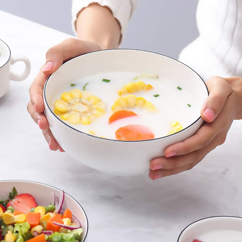 40 oz Off White Porcelain Bowl Set of 4 Y48231