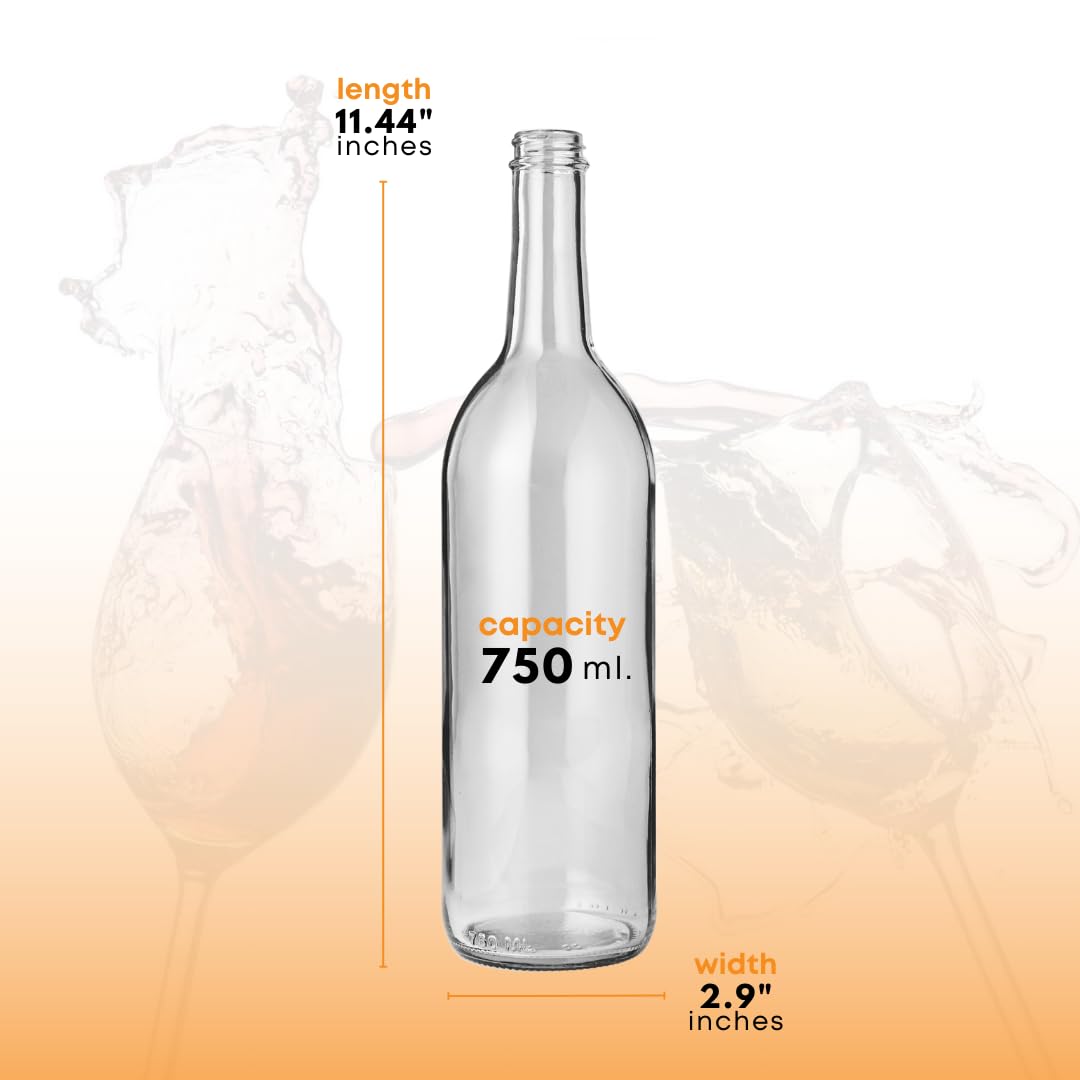 750ml Clear Glass Bottles with Lids 12-Pack E120467