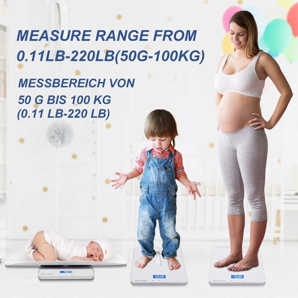 Baby Scale with Hold Function, Blue Backlight, Weight and Height Track T78247