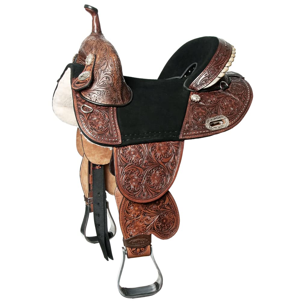 Western Horse Treeless Trail Barrel Saddle Leather Q4477