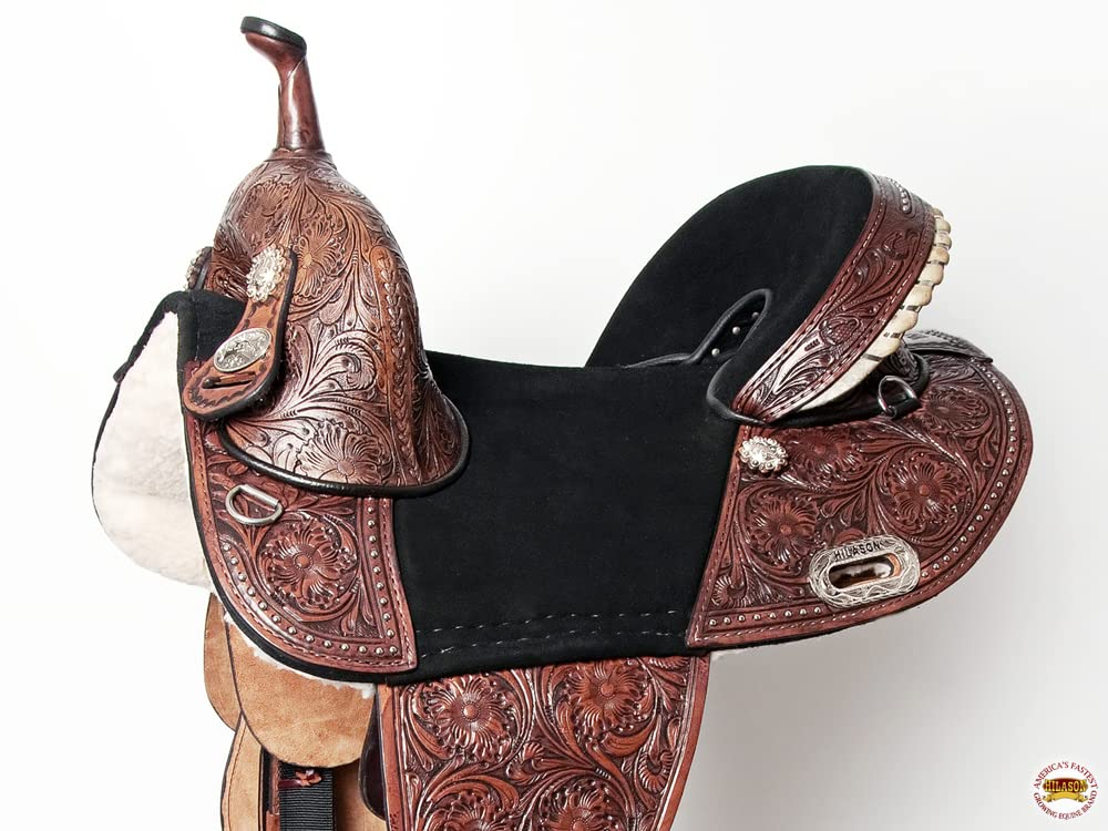 Western Horse Treeless Trail Barrel Saddle Leather Q4477