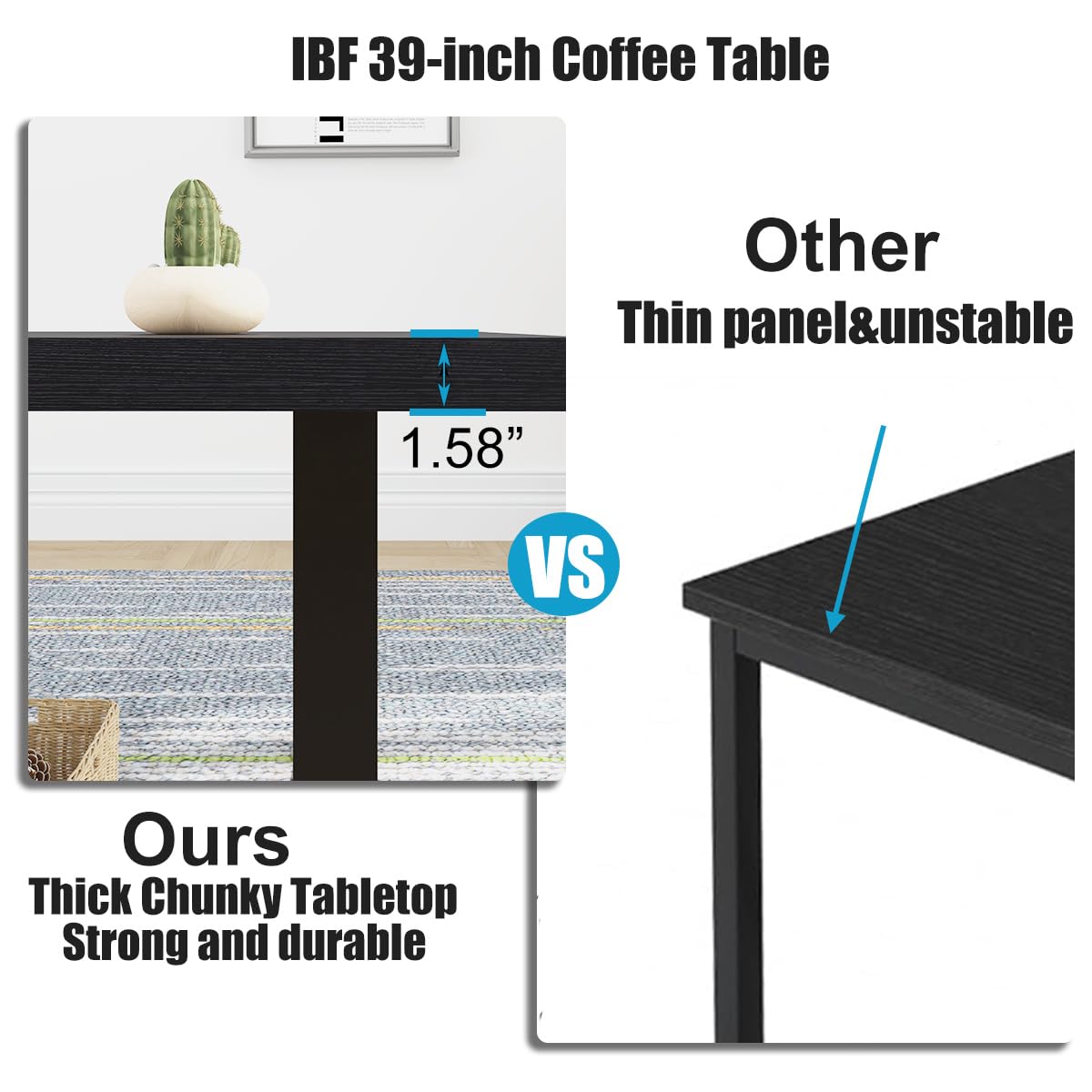 Black Wood Coffee Table Y87360