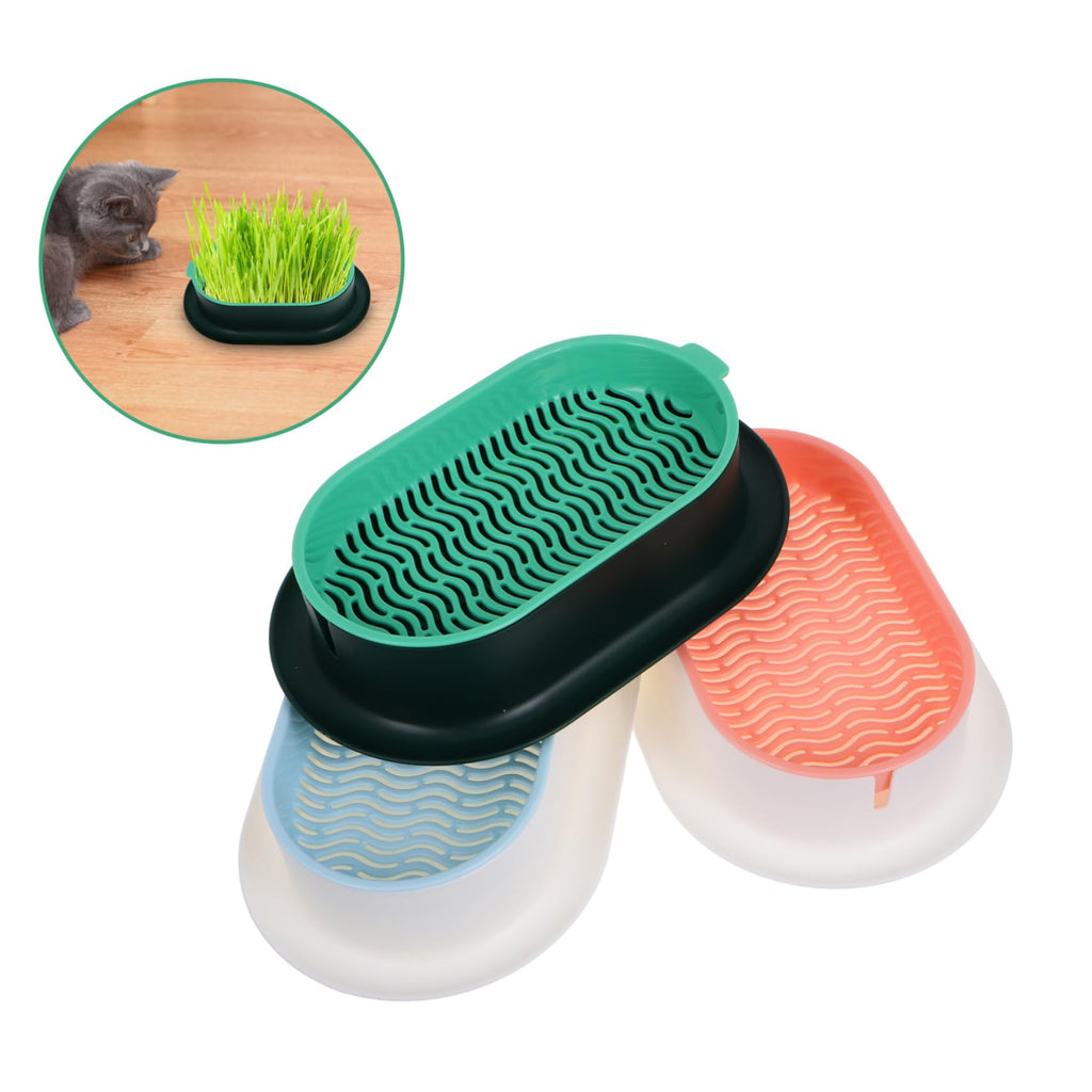 3 Pack Plastic Cat Grass Planter Boxes T509