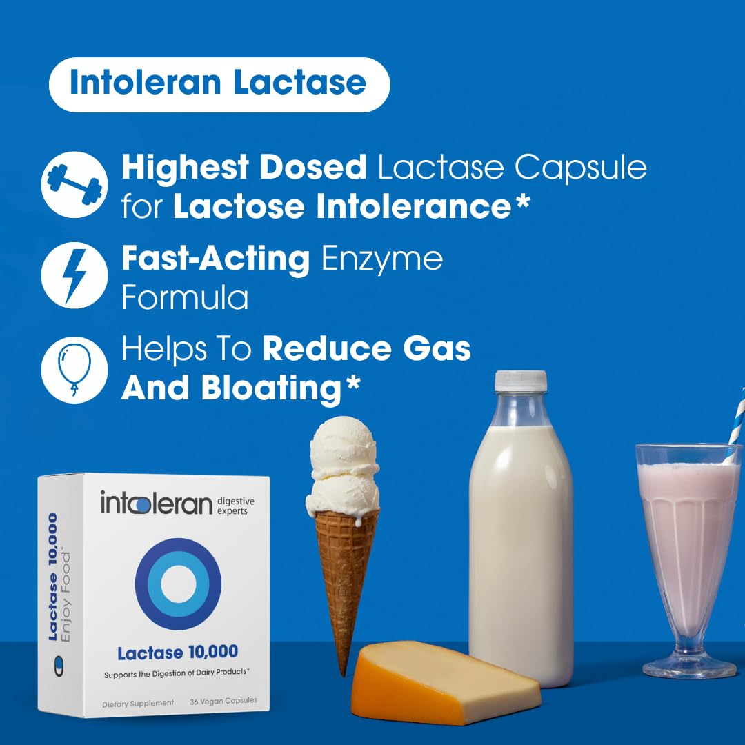 Lactase 10,000 Digestive Enzymes 36 Capsules Q8348