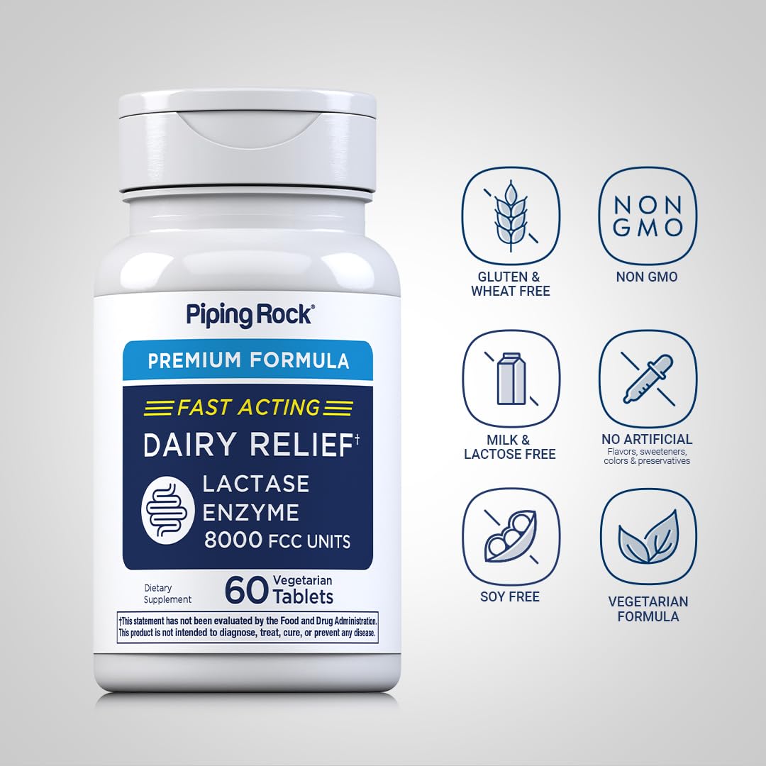 Lactase Enzyme 8000 FCC 60 Tablets I24098