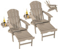 Folding Adjustable Adirondack Chair with Ottoman Set of 2 X6382