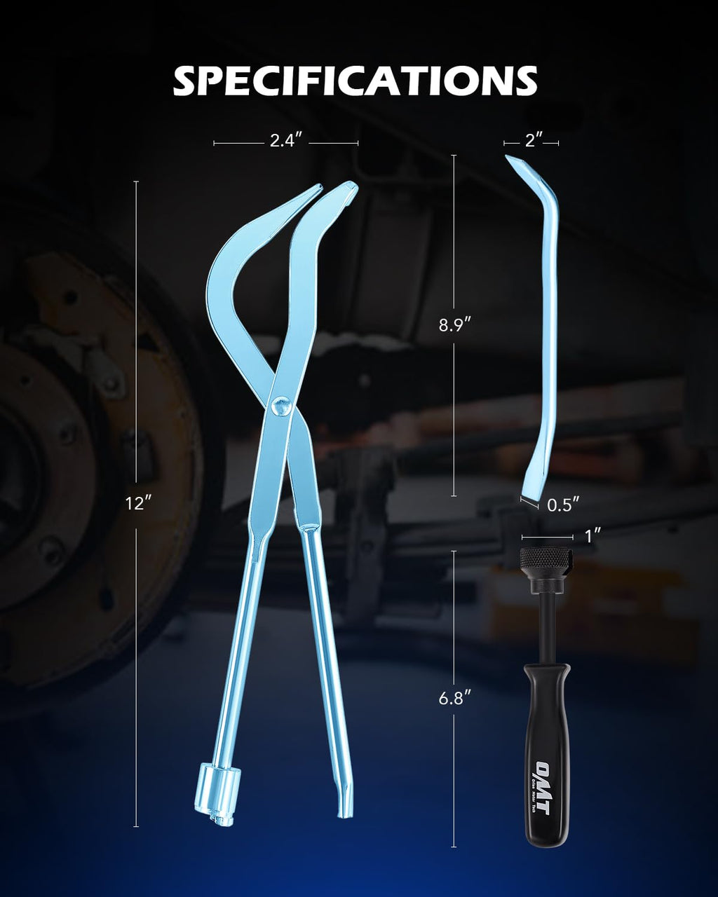 3pc Drum Brake Tool Kit with Spring Compressor and Adjustment Spoon R6074