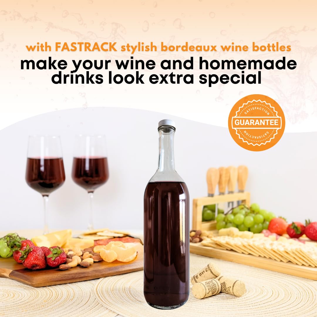 750ml Clear Glass Bottles with Lids 12-Pack E120467