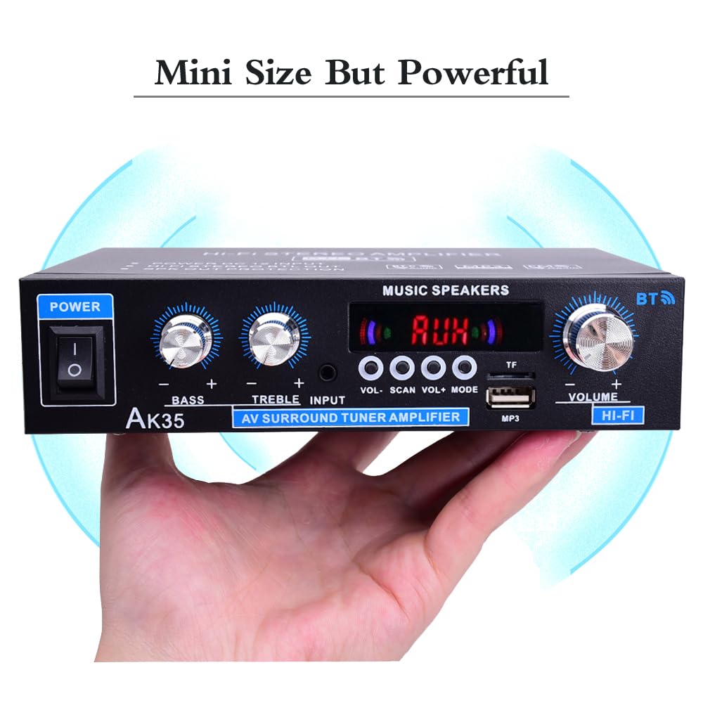Bluetooth 5.0 200W 2.0 Channel Mini Stereo Amplifier Y64145