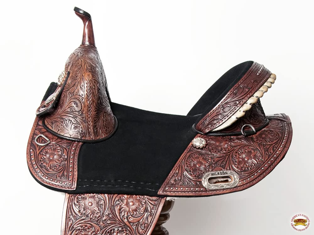 Western Horse Treeless Trail Barrel Saddle Leather Q4477