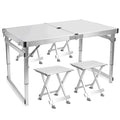 Portable Adjustable Height Aluminum Alloy Camping Table with 4 Stools T85727