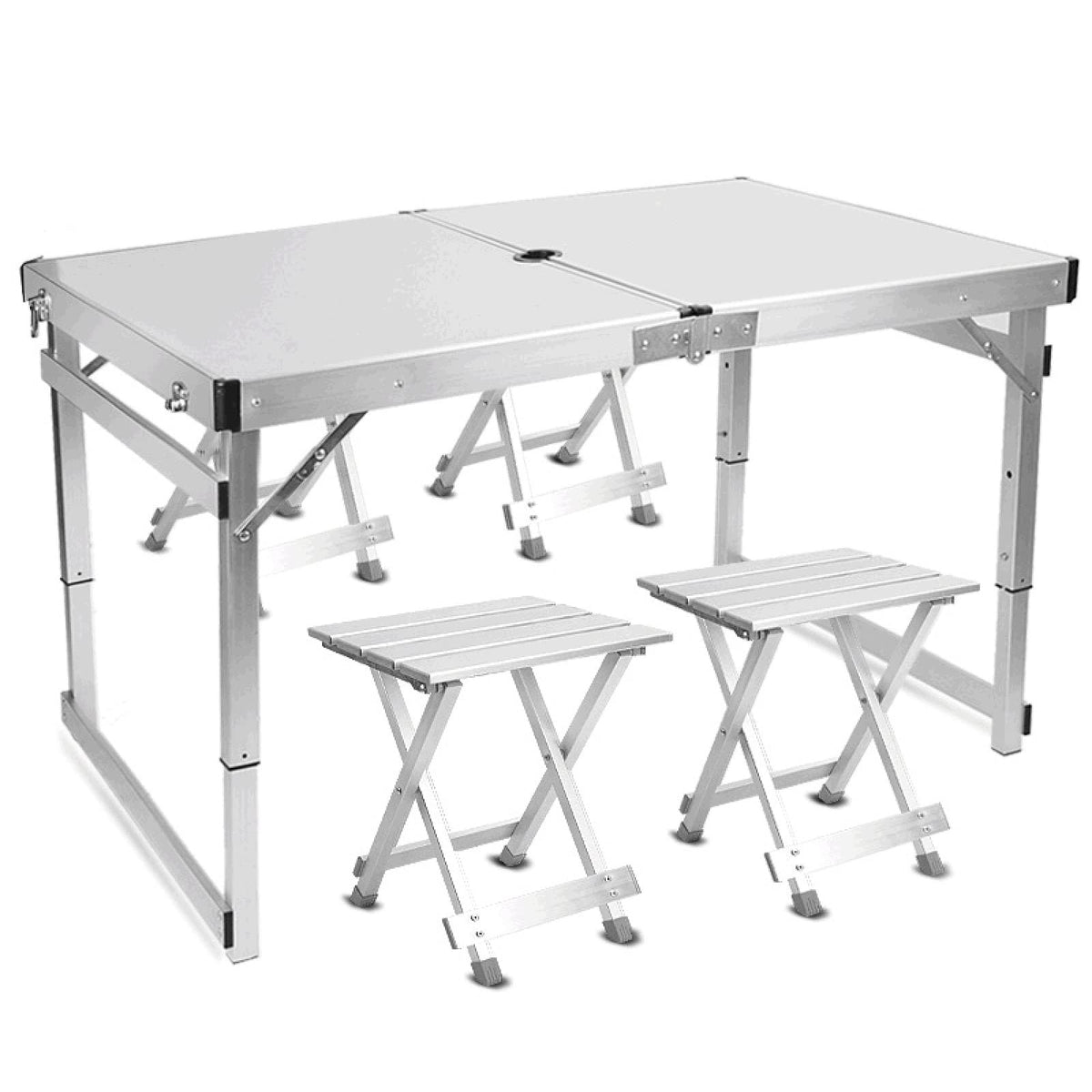 Portable Adjustable Height Aluminum Alloy Camping Table with 4 Stools T85727