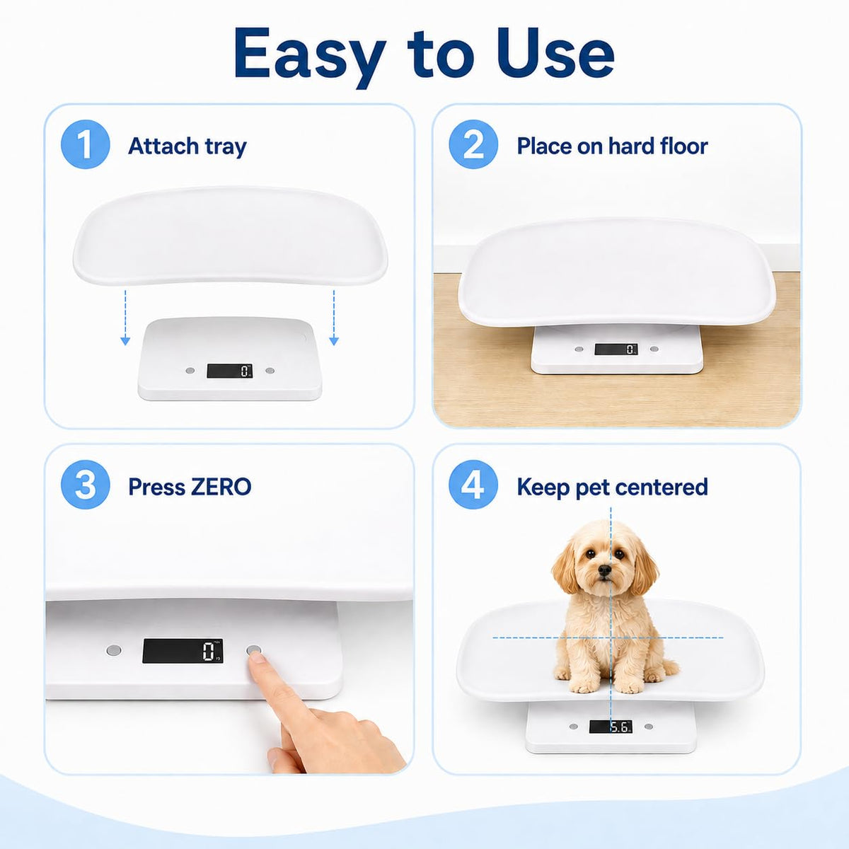 Digital Pet Scale with 1g Resolution and Tape Measure O150