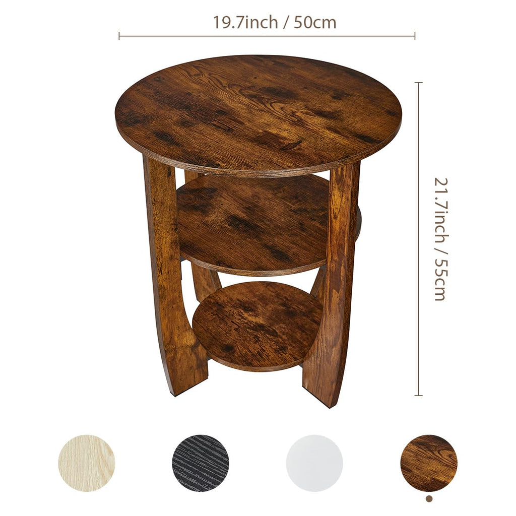 Rustic Brown 19.7 inch Round Side Table Z377