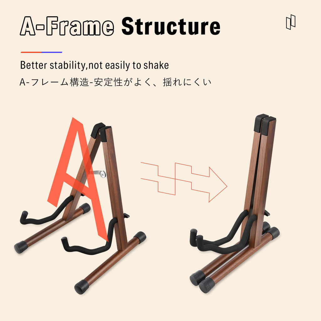 Wooden A Frame Folding Guitar Stand R208365