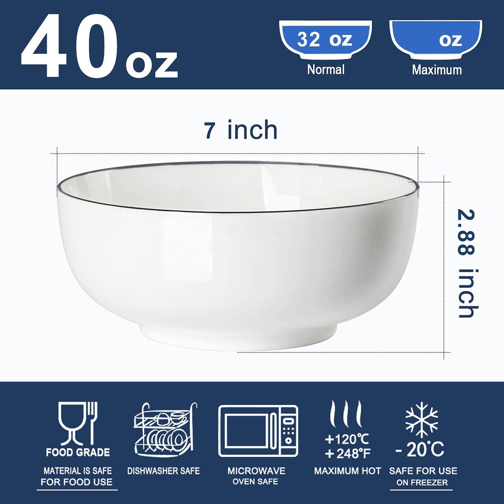 40 oz Off White Porcelain Bowl Set of 4 Y48231