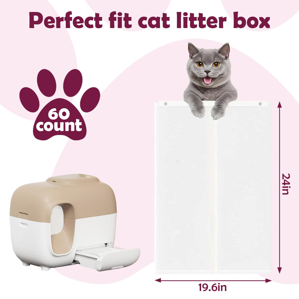 60pcs Cat Litter Box Liners D527926