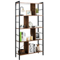 5-Tier Wood Bookshelf with Metal Frame W23505