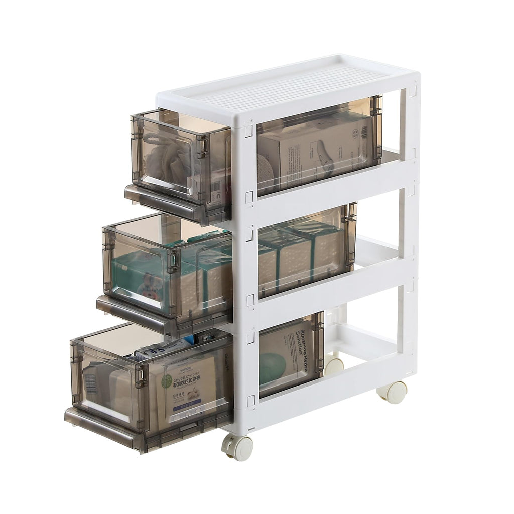3 Drawer Plastic Storage Organizer with Wheels Z8701