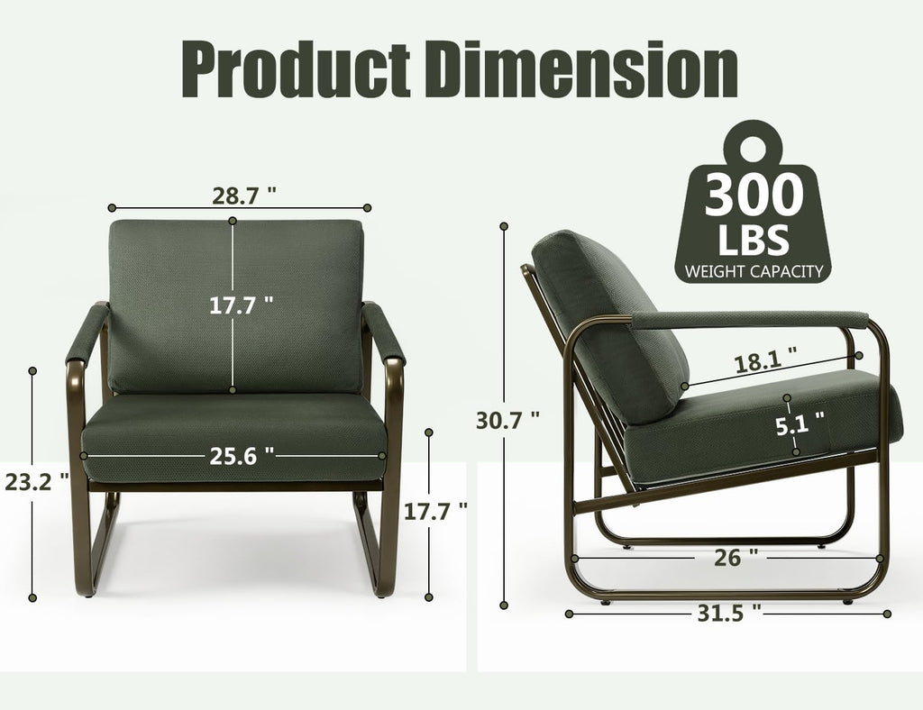 Set of 2 Green Fabric Accent Chair J11879