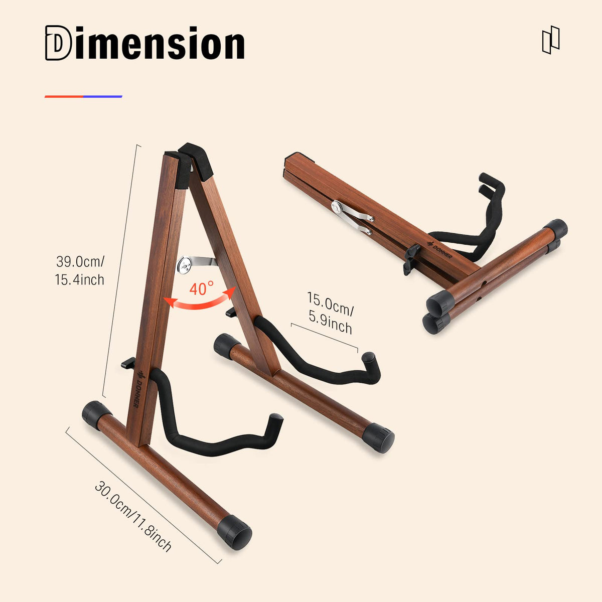Wooden A Frame Folding Guitar Stand R208365