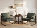 Set of 2 Green Fabric Accent Chair J11879