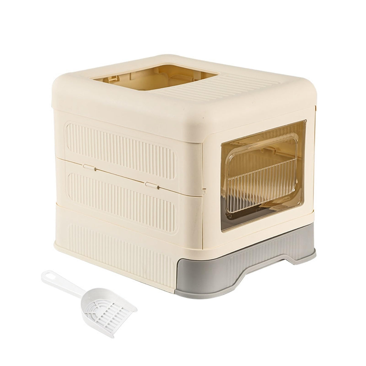 Fully Enclosed Cat Litter Box with Lid and Drawer P897