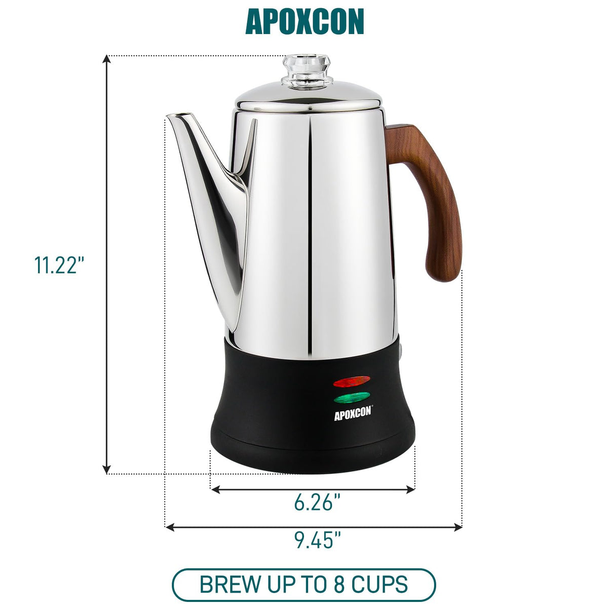 Electric Stainless Steel Coffee Percolator 8 Cup L929431