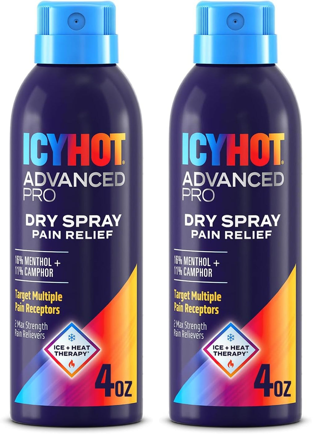 Pain Relief Dry Spray 4 oz with Menthol & Camphor Pack of 2 Q3319
