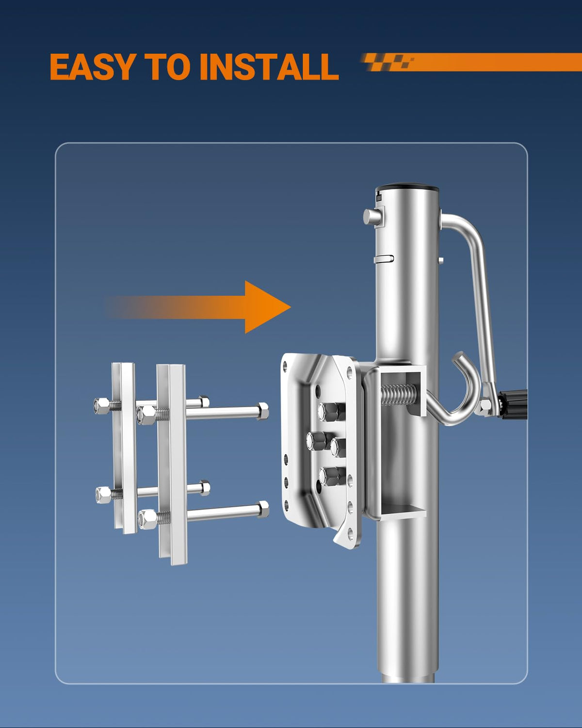 1200 lbs Galvanized Steel Trailer Jack with Wheel G4891