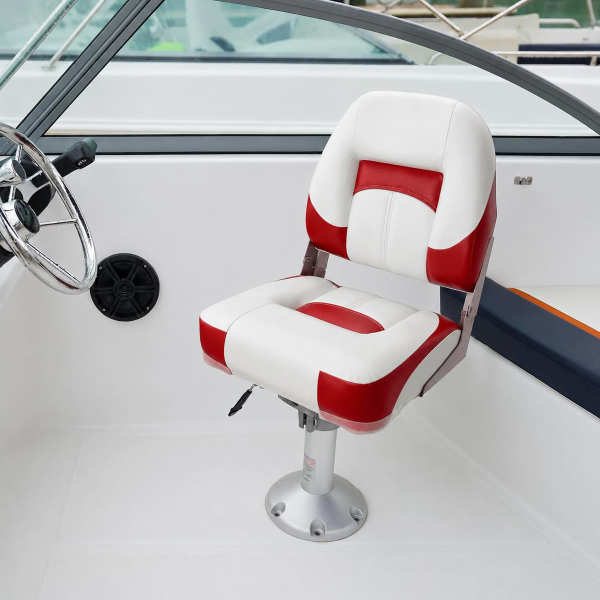 Two Tone Low Back Folding Boat Seat M8709