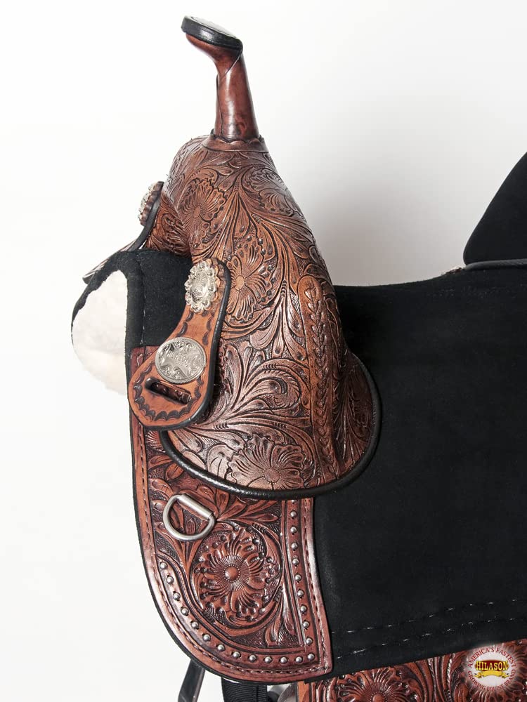 Western Horse Treeless Trail Barrel Saddle Leather Q4477