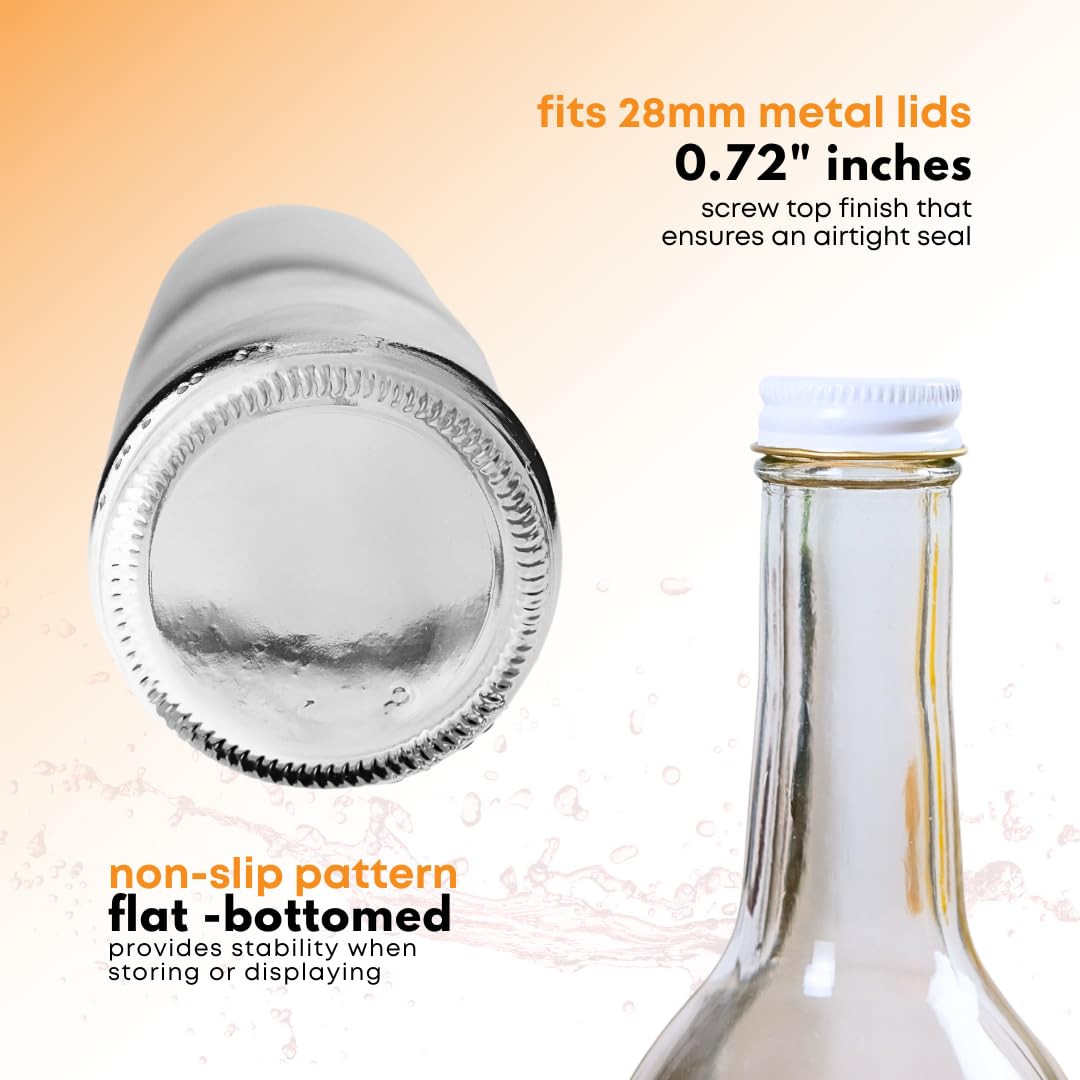 750ml Clear Glass Bottles with Lids 12-Pack E120467