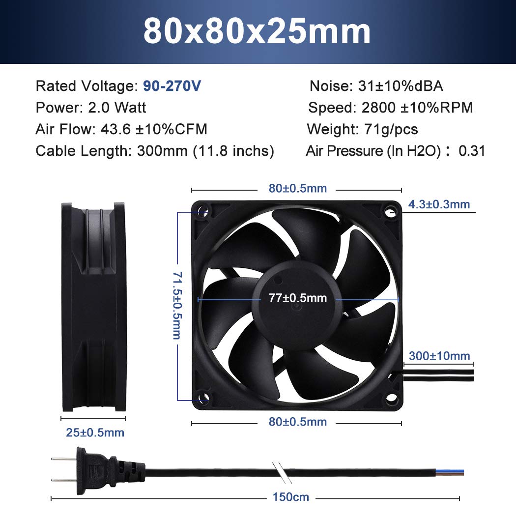 80mm EC Axial Brushless Cooling Fan R996