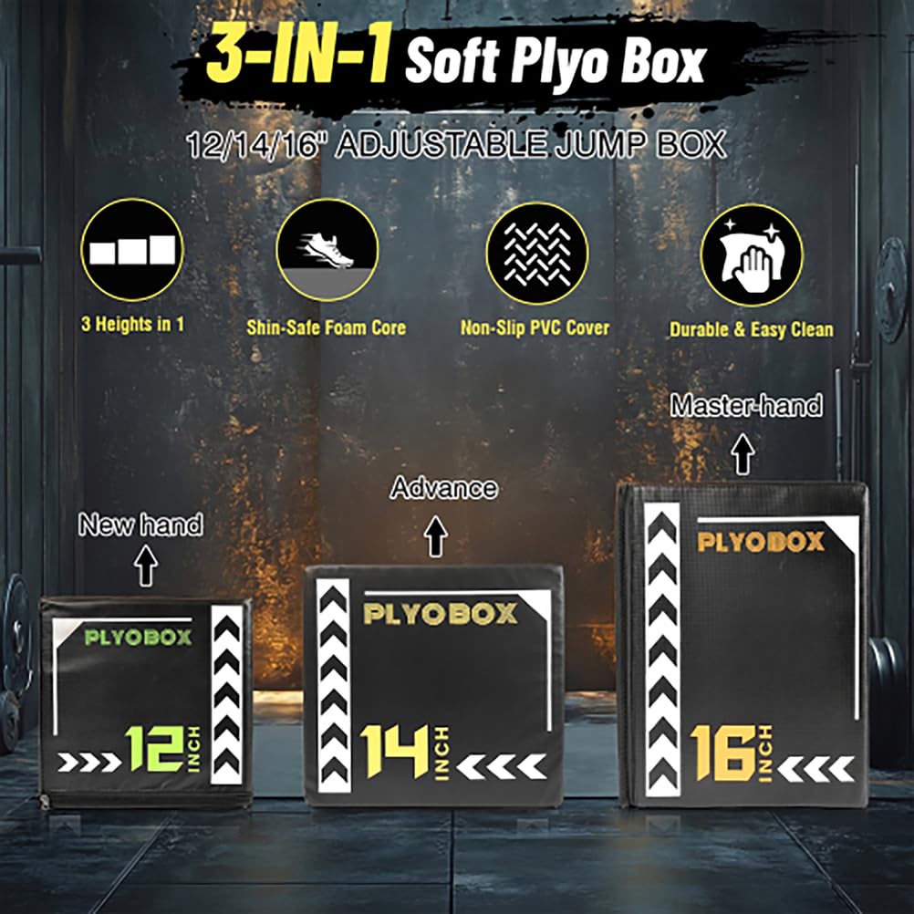 3-in-1 Soft Foam Plyometric Jump Box K458