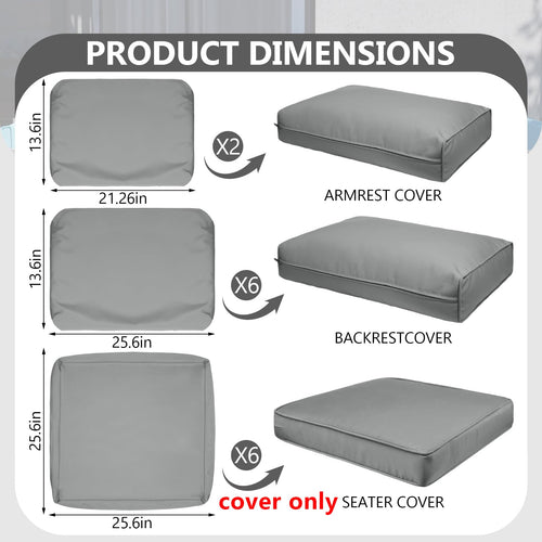 14 Piece Outdoor Waterproof Cushion Covers with Zipper X480