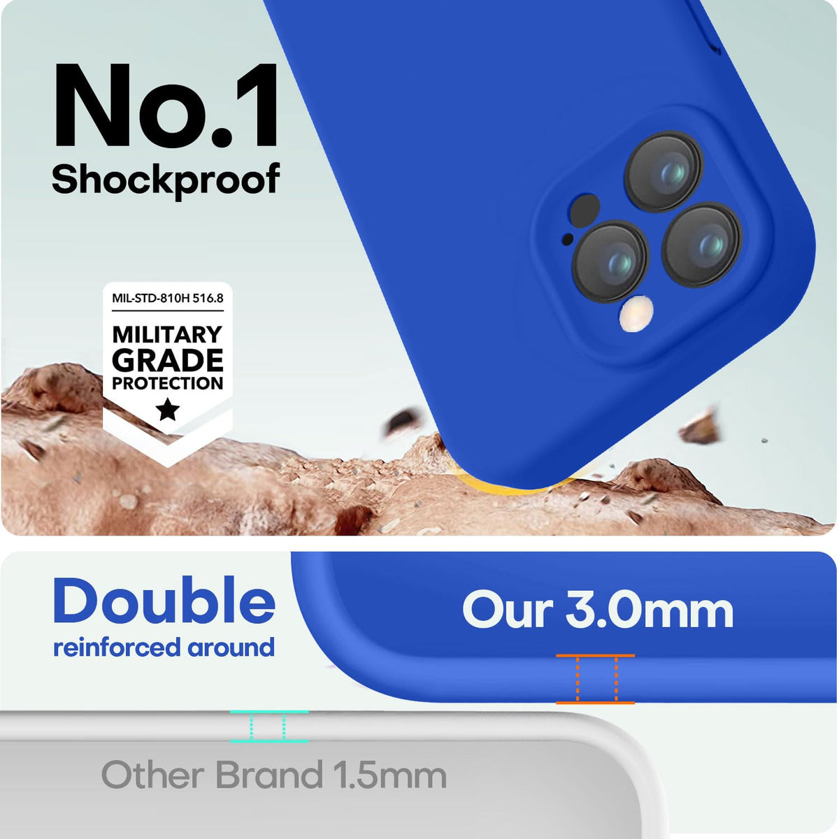 iPhone 13 Pro Max Silicone Shockproof Phone Case I2253