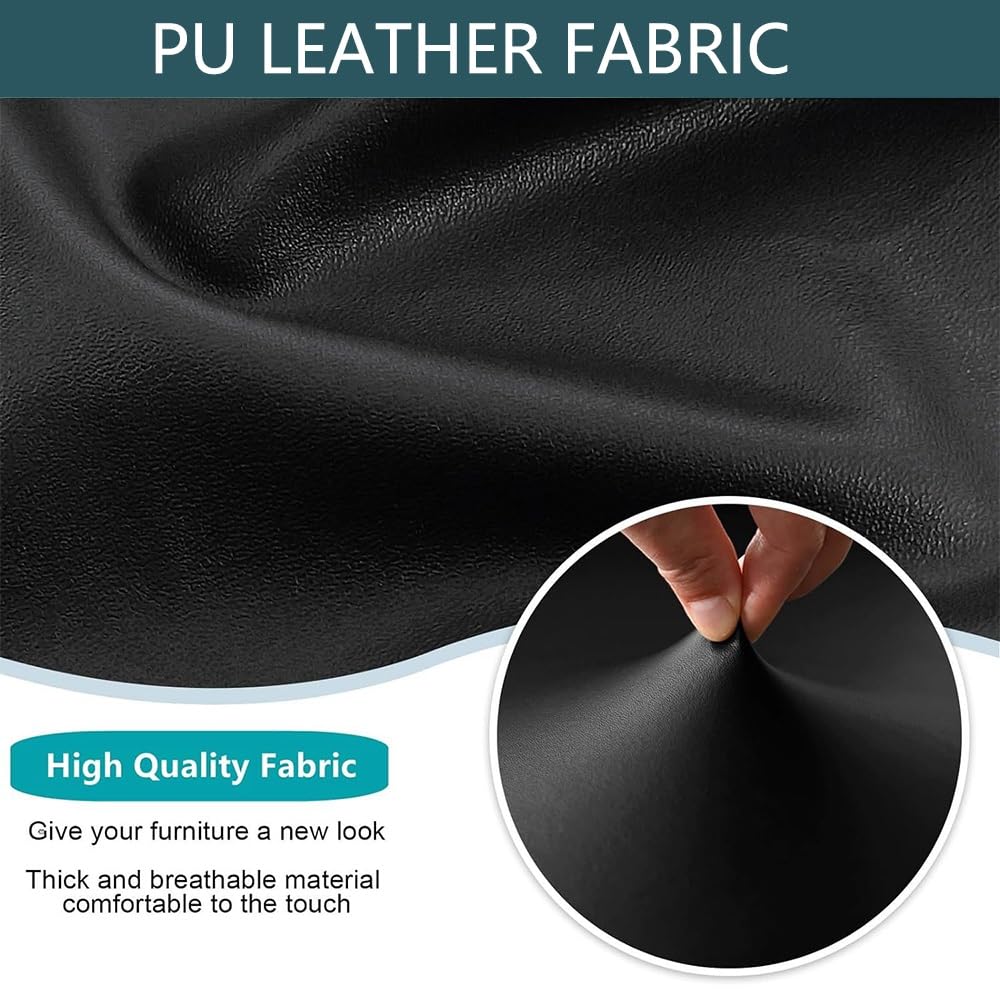 Black 4PCS Waterproof PU Leather Dining Chair Covers B627