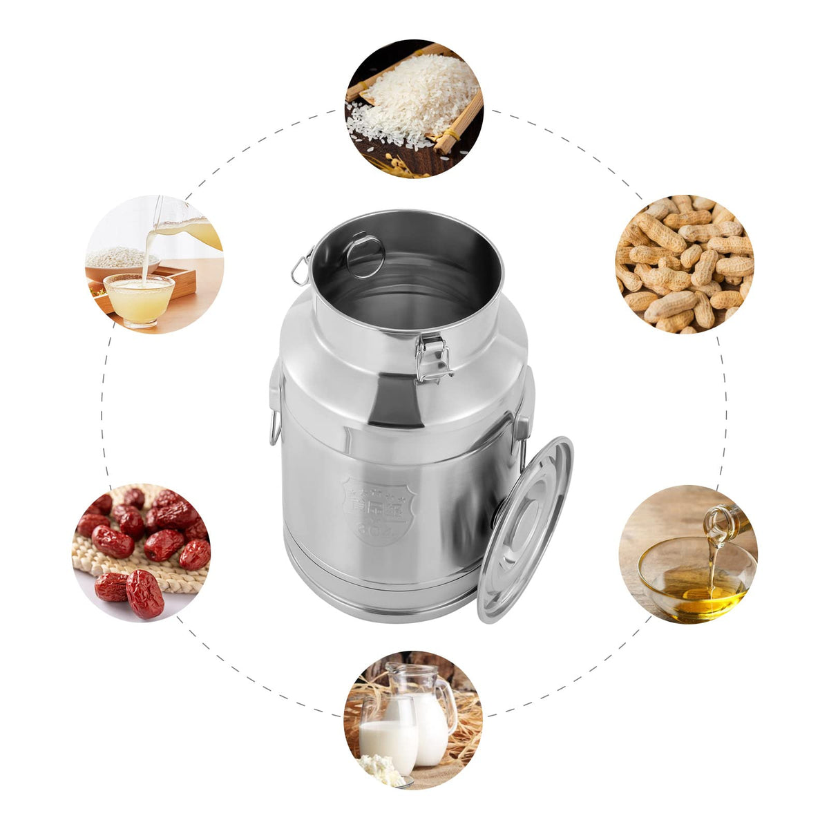 7 Gallon Stainless Steel Milk Can with Sealed Lid Z642760