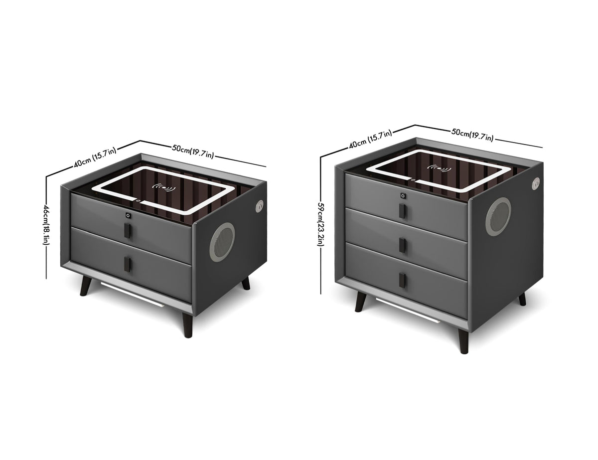 Orange 3 Drawer Smart Nightstand with Wireless Charging T35884