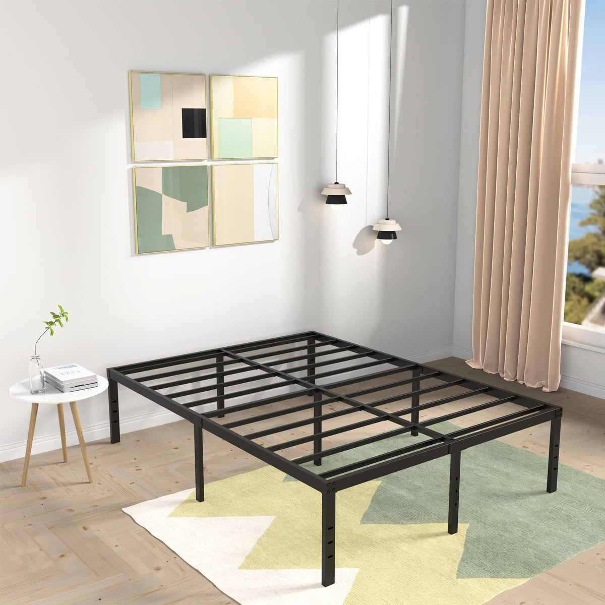 18 Inch High Queen Size Bed Frame with Storage S304771