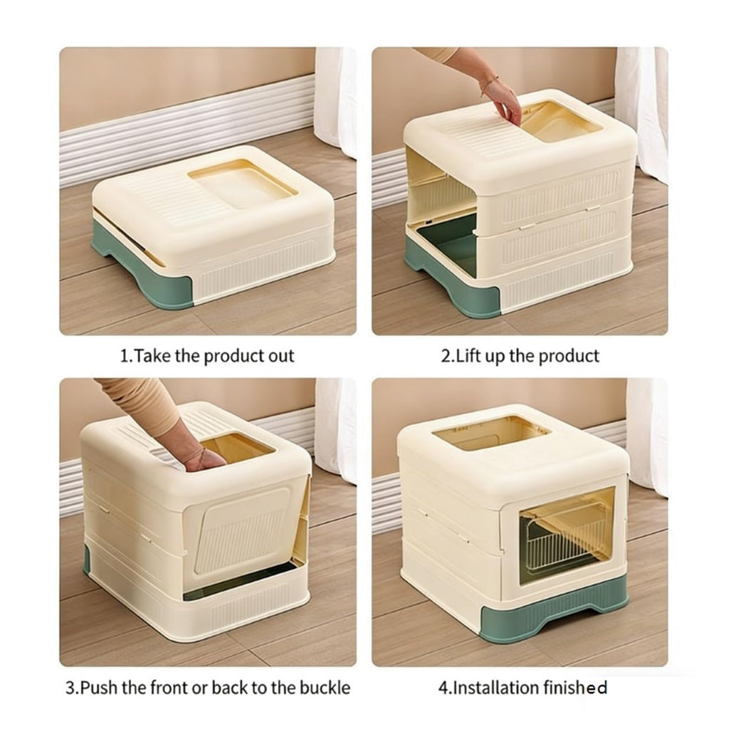 Fully Enclosed Cat Litter Box with Lid and Drawer P897