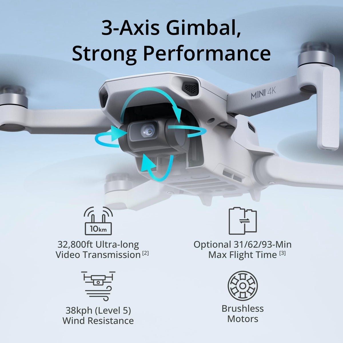 4K UHD Camera Drone with 3-Axis Gimbal Stabilization, Under 249 g P838